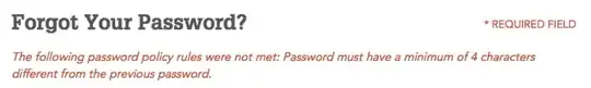 See here for the password validation