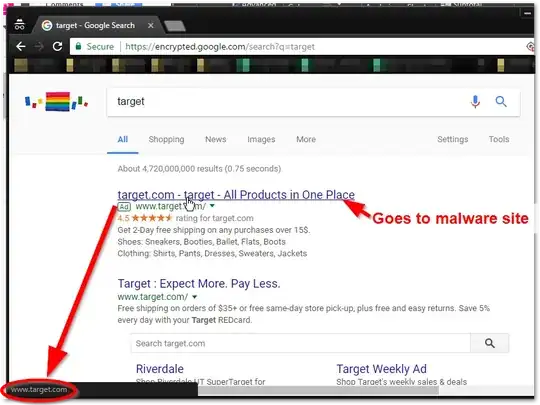 ad for "target" leading to malware site