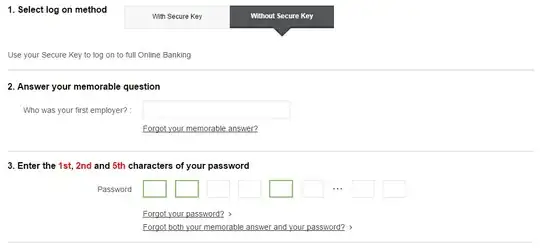 "answer your memorable question; enter the 1st, 2nd and 5th characters of your password."