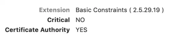 basic constraints showing that it's a CA