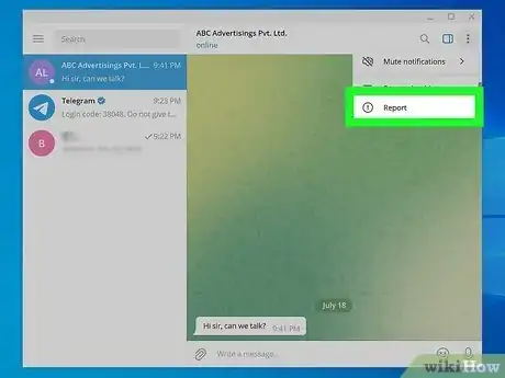 Image titled Report Spam on Telegram on PC or Mac Step 2