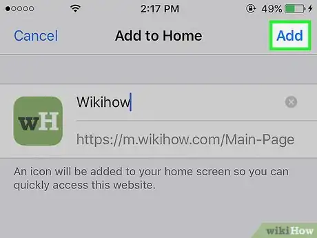 Image titled Add a Link Button to the Home Screen of an iPhone Step 6