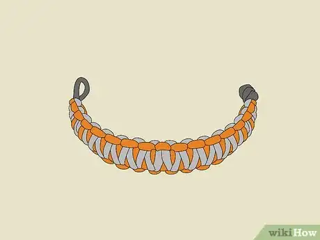 Image titled Make a Paracord 550 Bracelet Without Buckle (Cobra Stich Followed by King Cobra) Step 11Bullet4