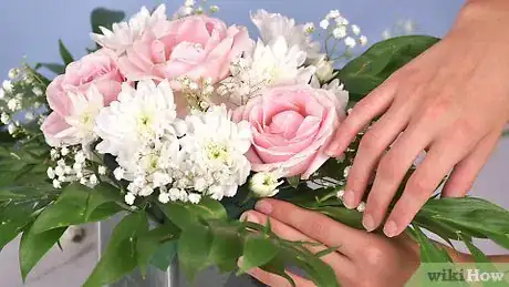 Image titled Make a Floral Arrangement Using a Foam Block Inside a Container Step 10