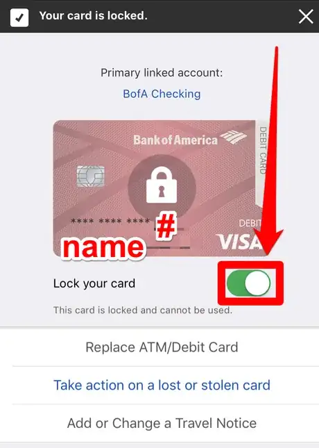 Image titled Lock and Unlock Your Bank of America Charge Card via the Bank of America Mobile App Step 10.png