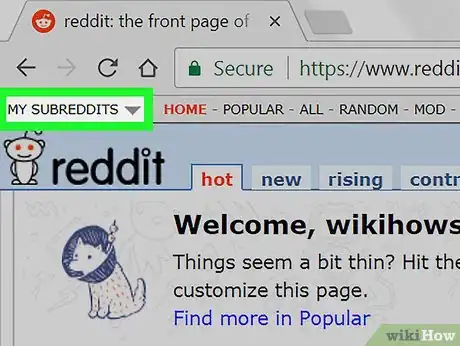 Image titled Unsubscribe from a Subreddit on PC or Mac Step 2