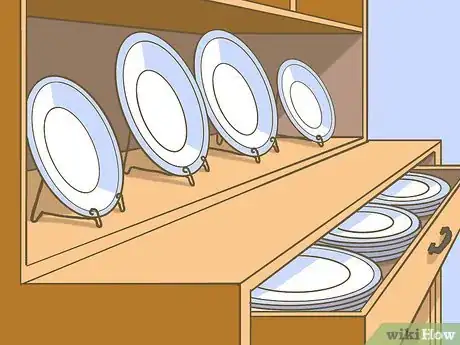 Image titled Stand up Plates in a China Cabinet Step 1