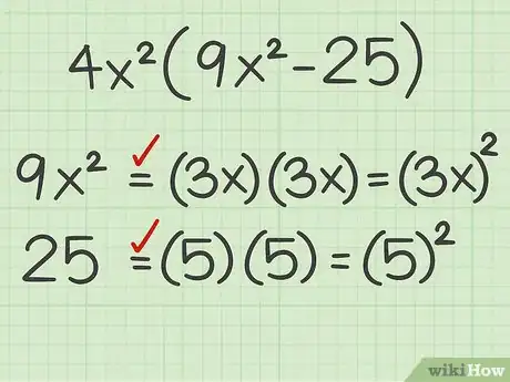 Image titled Factor the Difference of Two Perfect Squares Step 3