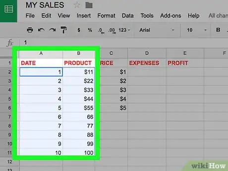 Image titled Sort by Multiple Columns in Google Spreadsheets Step 2