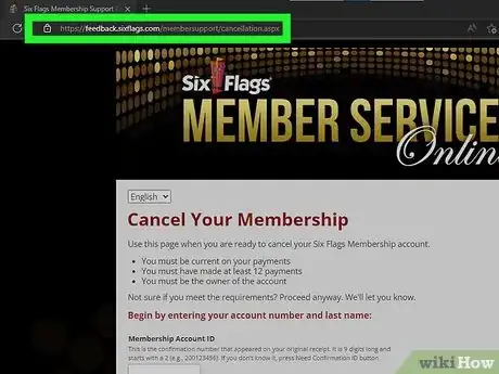 Image titled Cancel Six Flags Membership Step 1