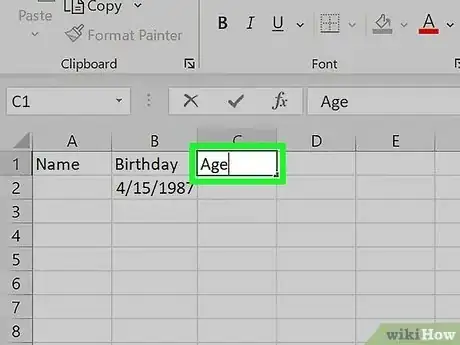 Image titled Calculate Age on Excel Step 8