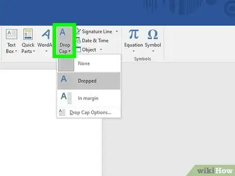 Image titled Create a Drop Cap in a Word Document Step 3