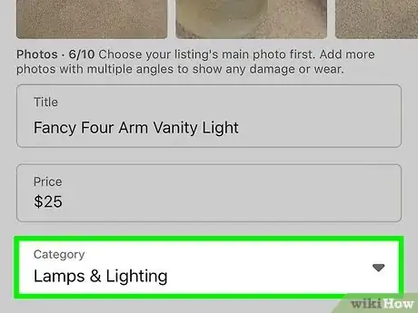 Image titled List Items on Facebook Marketplace Using an iPhone Step 9