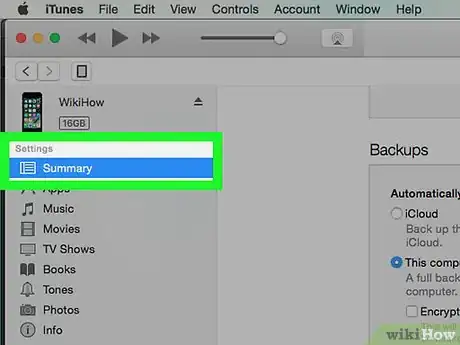Image titled Back Up an iPhone to iTunes Step 5