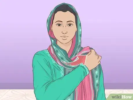 Image titled Wear a Dupatta on Your Head Step 5