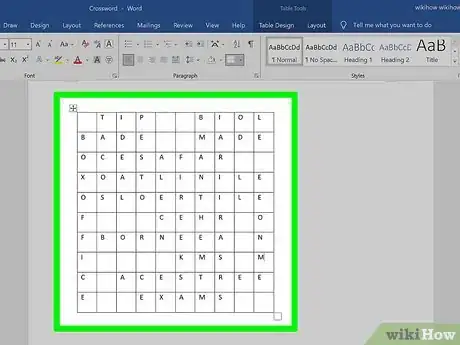 Image titled Make a Crossword Puzzle in Microsoft Word Step 4