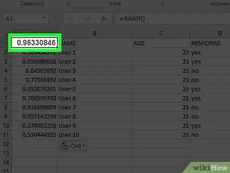 Image titled Create a Random Sample in Excel Step 15