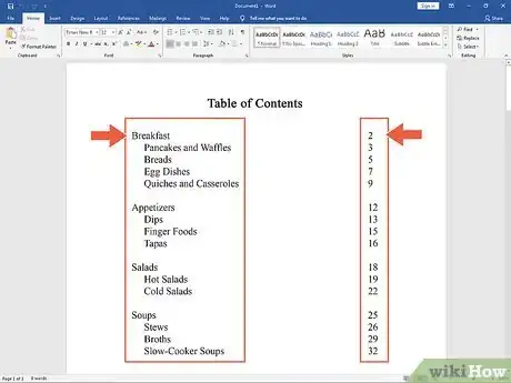 Image titled Write a Table of Contents Step 7