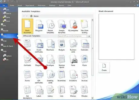 Image titled Open a New Document in Microsoft Office Word 2010 Step 2