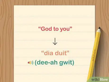 Image titled Instructions on how to say and pronounce "God to you" in irish.