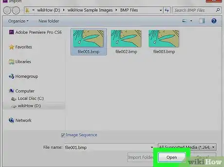 Image titled Import an Image Sequence in Premiere Step 12