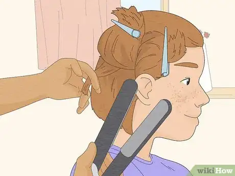 Image titled Use Hair Straighteners on Short Hair Step 4