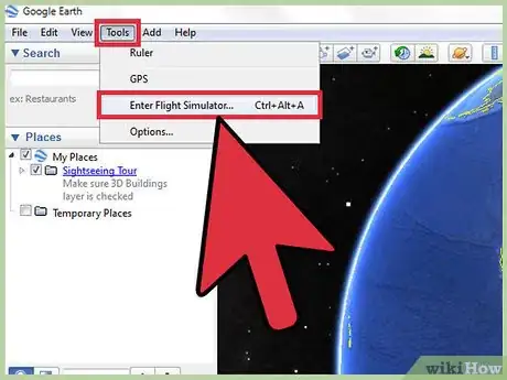 Image titled Use the Google Earth Flight Simulator Step 1