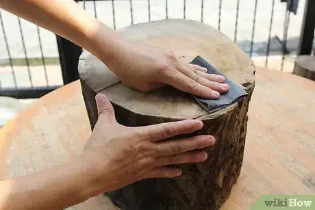 Image titled Create Glow in the Dark Log Campfire Stools Step 1