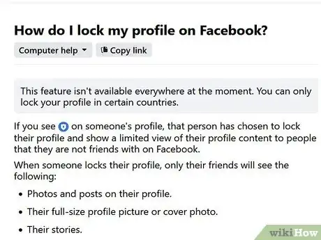 Image titled Lock Facebook Profile Step 1