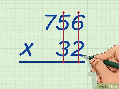 Image titled Do Long Multiplication Step 1