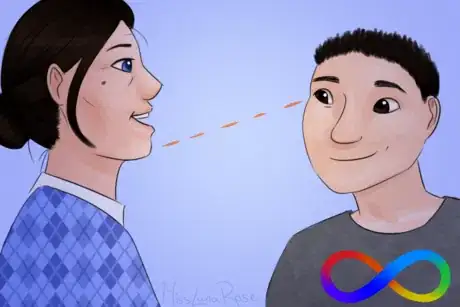 Image titled Autistic Boy Feigns Eye Contact While Talking to Woman.png