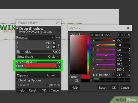 Image titled Use Drop Shadow in GIMP Step 5