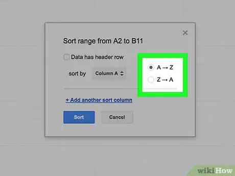 Image titled Sort by Multiple Columns in Google Spreadsheets Step 6