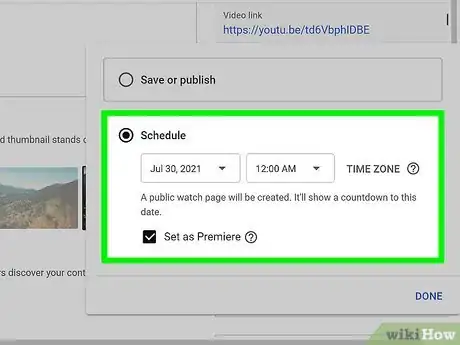 Image titled Premiere a Video on YouTube Step 4