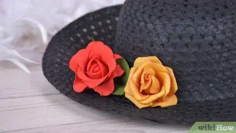 Image titled Decorate a Hat with Flowers Step 4