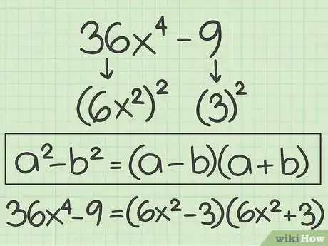 Image titled Factor the Difference of Two Perfect Squares Step 9