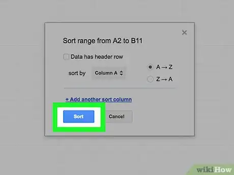 Image titled Sort by Multiple Columns in Google Spreadsheets Step 7