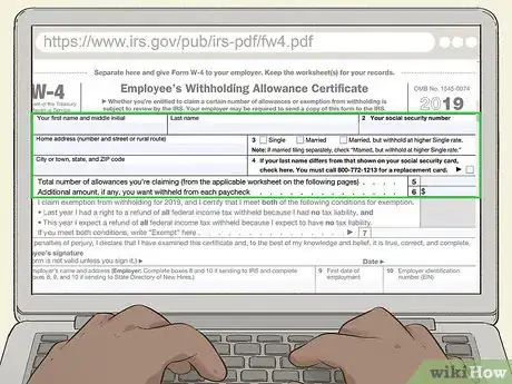 Image titled File As Exempt on a W4 Step 5