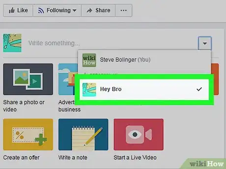 Image titled Post As a Page on Facebook on a PC or Mac Step 4