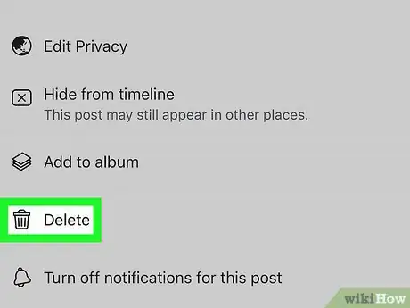 Image titled Delete a Facebook Post Step 12