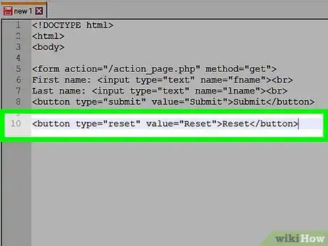 Image titled Create a Reset Button in HTML Step 3