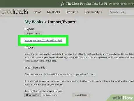 Image titled Export Your List of Shelved Books from Goodreads Step 4