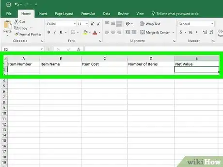 Image titled Create an Inventory List in Excel Step 11