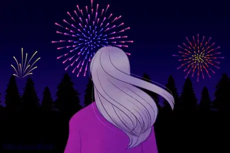 Image titled Blond Girl Watching Fireworks.png