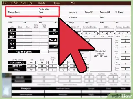 Image titled Fill Out a Character Sheet for Dungeons and Dragons 3.5 Step 2