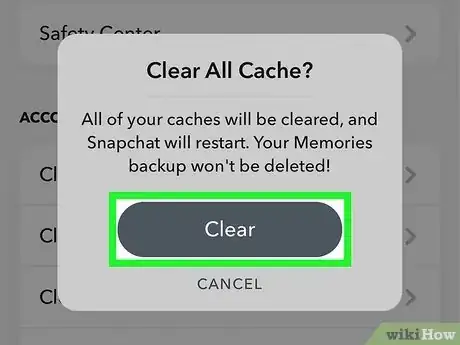 Image titled What Does Clear Cache Mean on Snapchat Step 7