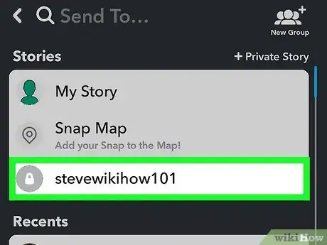 Image titled Create a Private Story on Snapchat Step 10