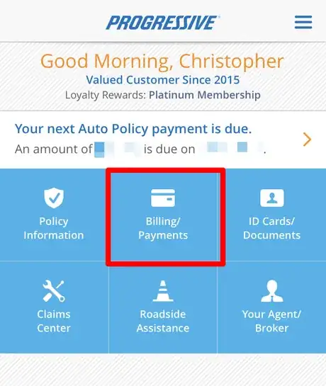 Image titled Pay Your Progressive Car Insurance Bill via the Progressive App on an iPhone or iPad Step 3.png