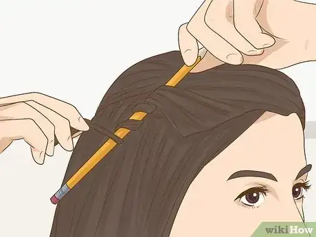 Image titled Curl Your Hair with a Pencil Step 7