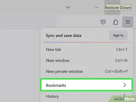 Image titled Import Bookmarks in Firefox Step 1